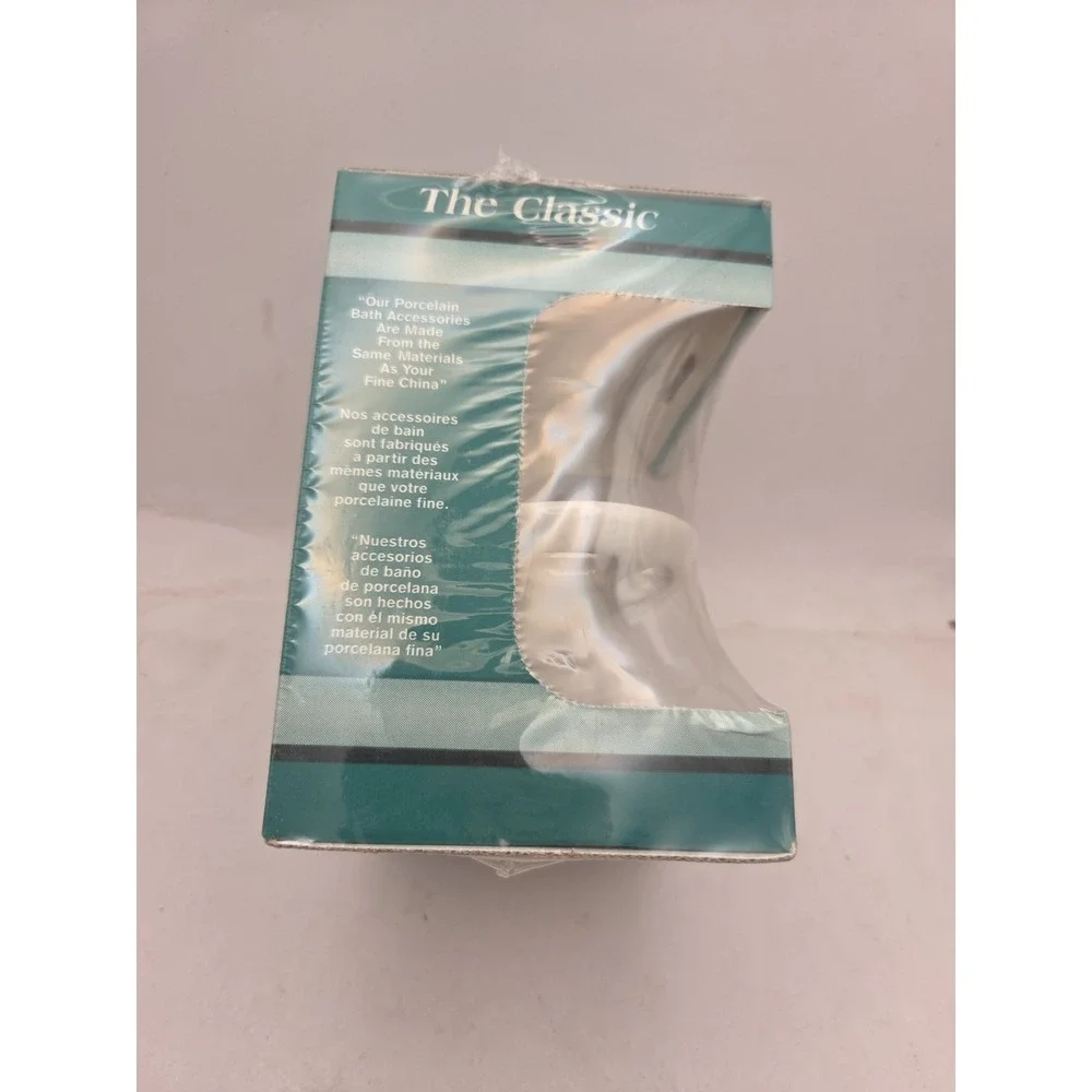 Vtg Lenape Toothbrush Holder Classic White Porcelain Factory Sealed 90s Genuine